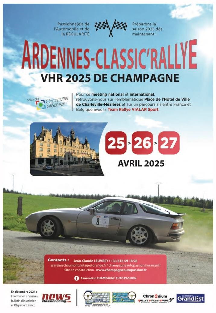 Affiche Ardennes-Classic'Rallye VHR 2025