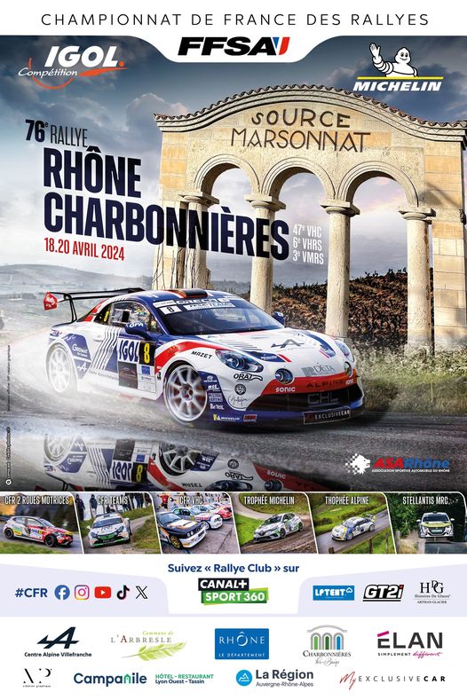 Affiche Rallye Rhône-Charbonnières 2025 VHRS & VMRS